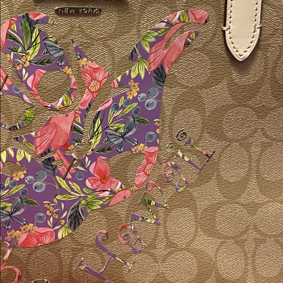 Coach tote 17x11” Hawaii hang loose with flowers - Picture 4 of 6